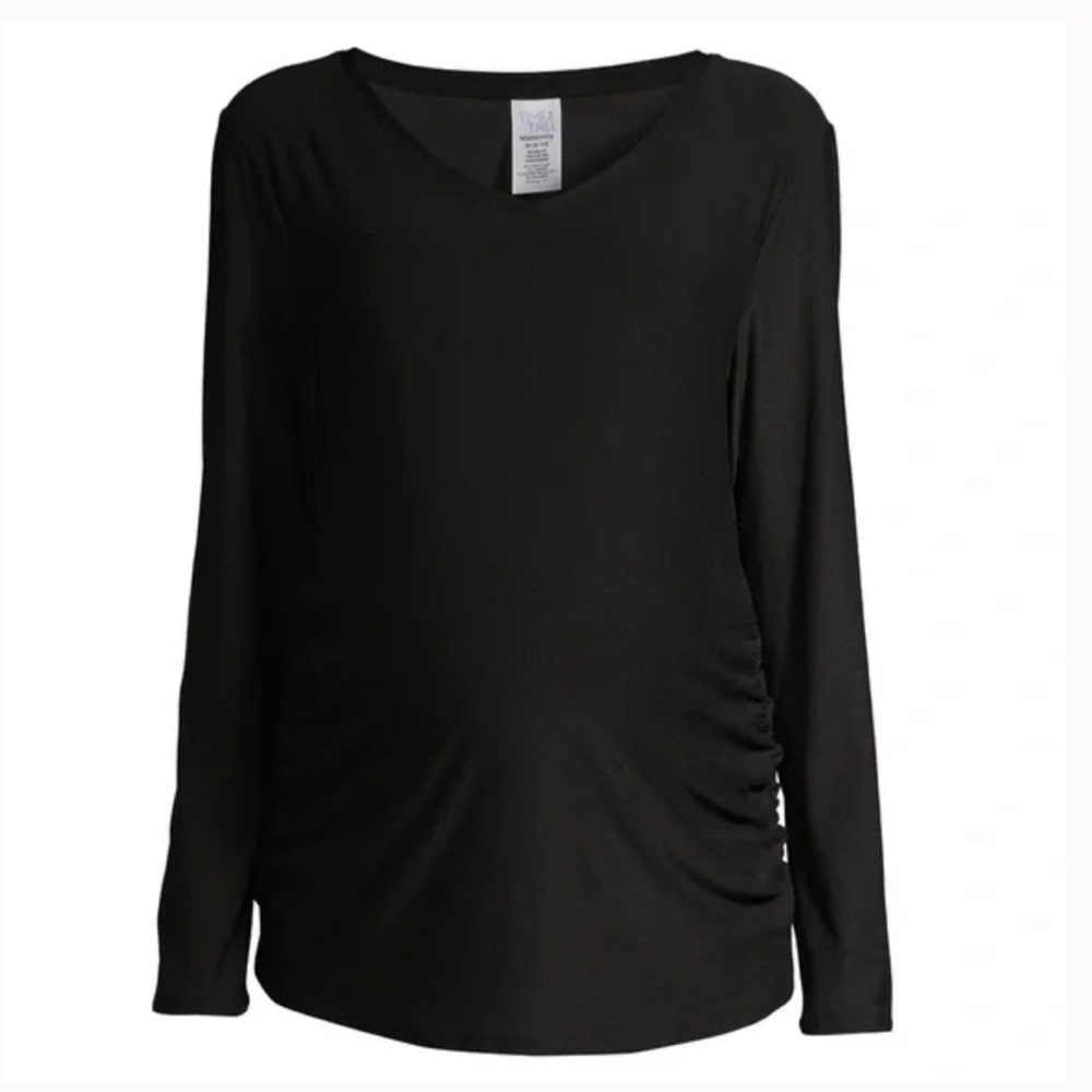 Maternity V-Neck T-shirt with Long Sleeves